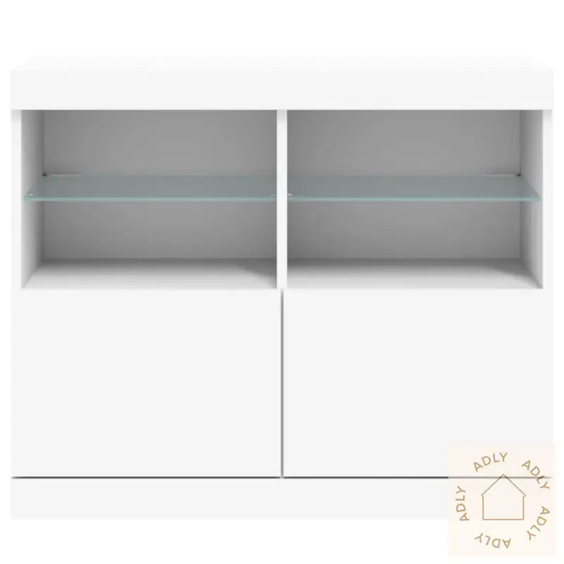 Skjenk Med Led-Lys Hvit 81X37X67 Cm