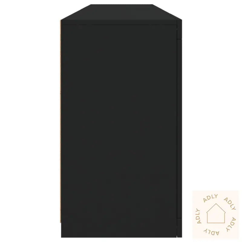 Skjenk Med Led-Lys Svart 164X37X67 Cm