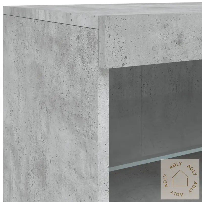 Skjenk Med Led-Lys Betonggrå 123X37X67 Cm