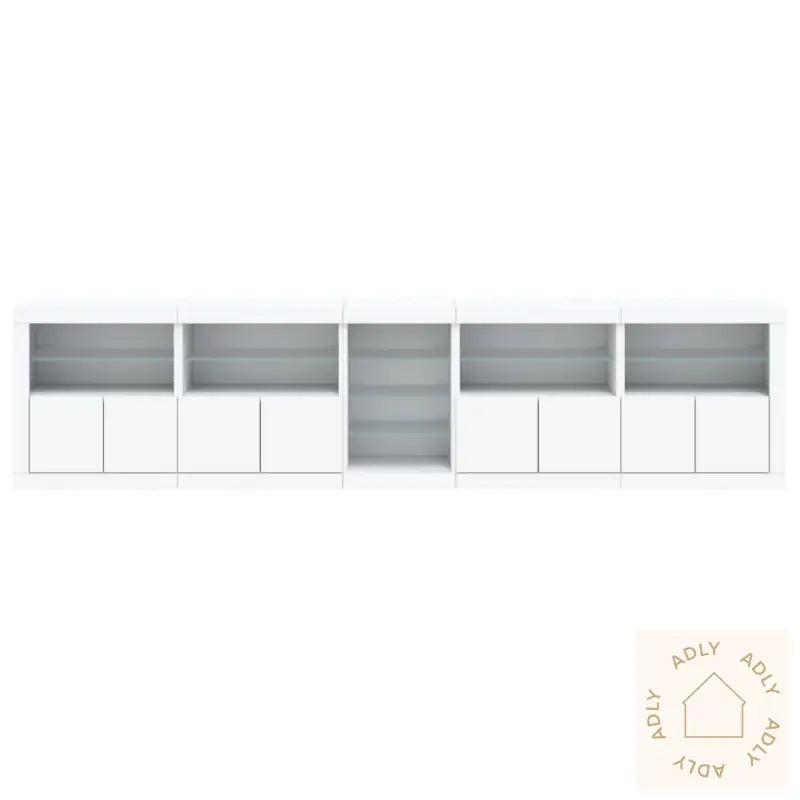 Skjenk Med Led-Lys Hvit 283X37X67 Cm