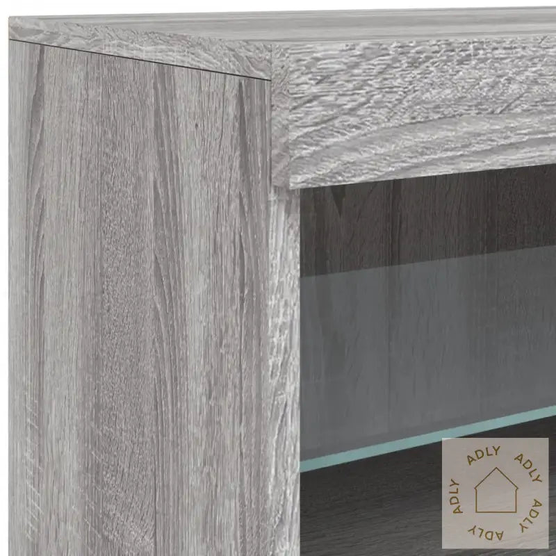 Skjenk Med Led-Lys Grå Sonoma 60X37X67 Cm