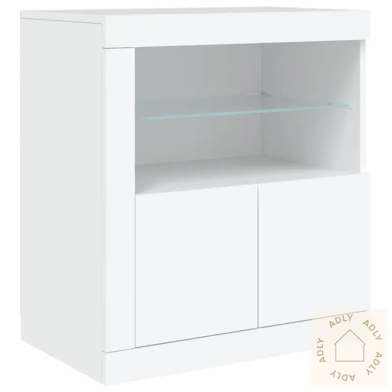 Skjenk Med Led-Lys Hvit 162X37X67 Cm