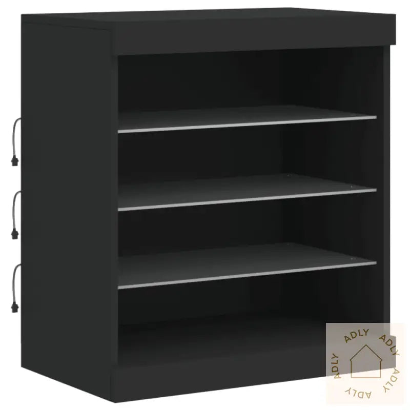 Skjenk Med Led-Lys Svart 142,5X37X67 Cm