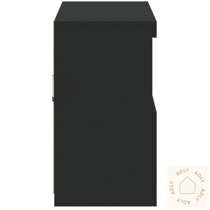 Skjenk Med Led-Lys Svart 81X37X67 Cm