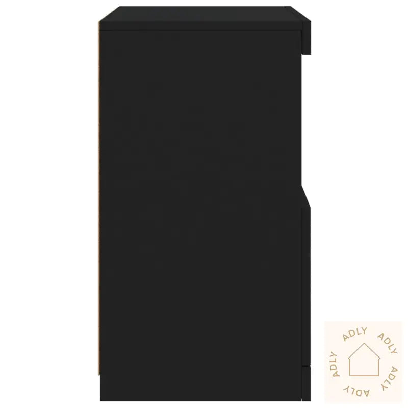 Skjenk Med Led-Lys Svart 41X37X67 Cm