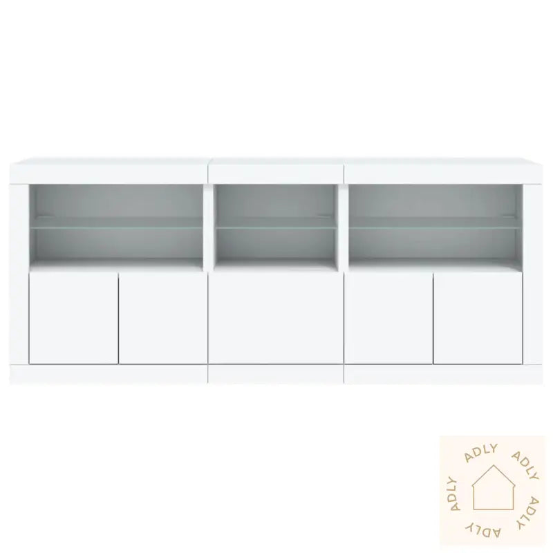 Skjenk Med Led-Lys Hvit 162X37X67 Cm