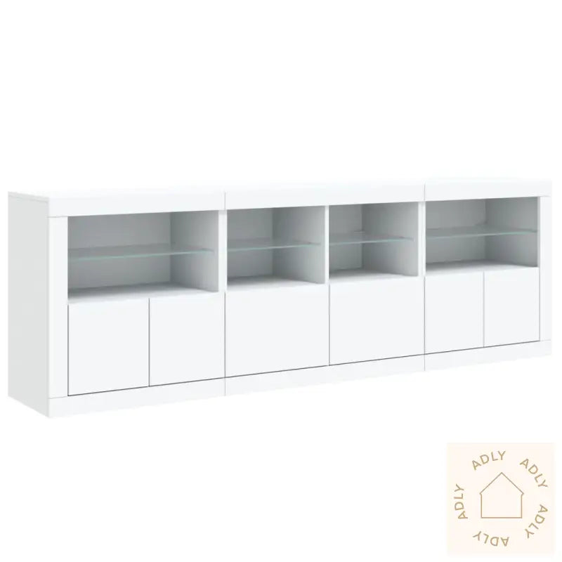 Skjenk Med Led-Lys Hvit 202X37X67 Cm