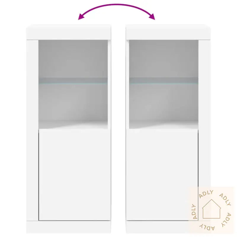 Skjenk Med Led-Lys Hvit 41X37X100 Cm