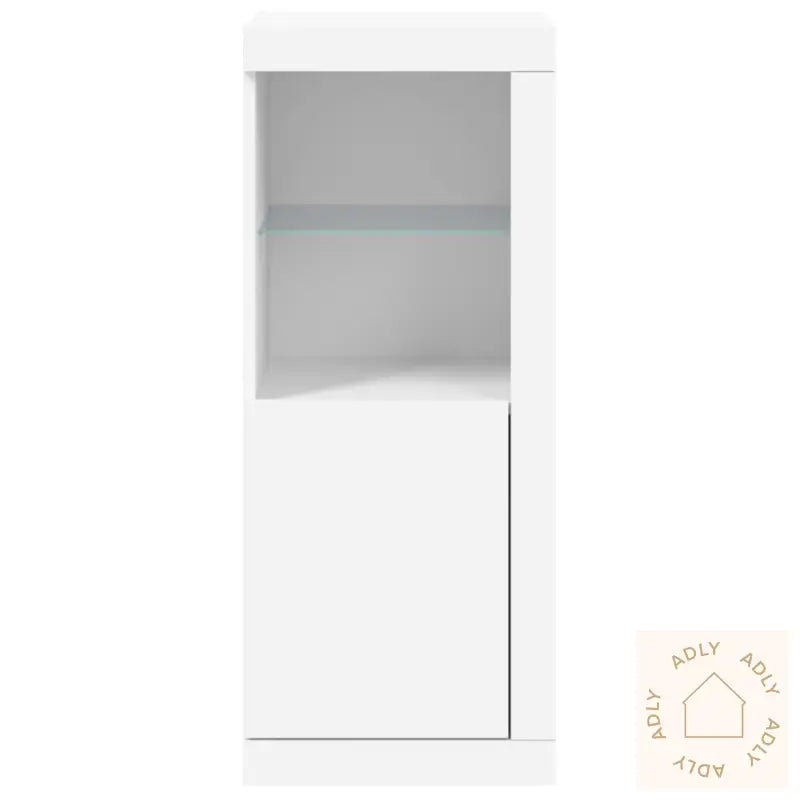 Skjenk Med Led-Lys Hvit 41X37X100 Cm