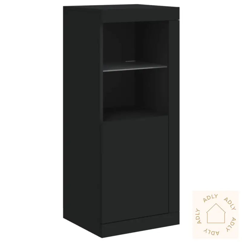 Skjenk Med Led-Lys Svart 41X37X100 Cm