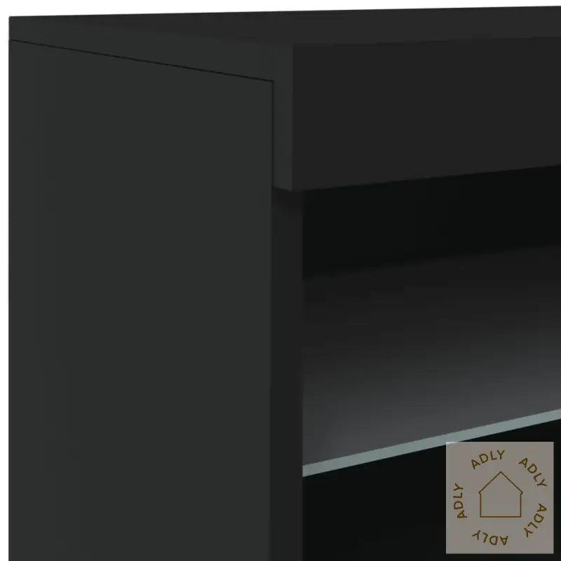 Skjenk Med Led-Lys Svart 41X37X67 Cm