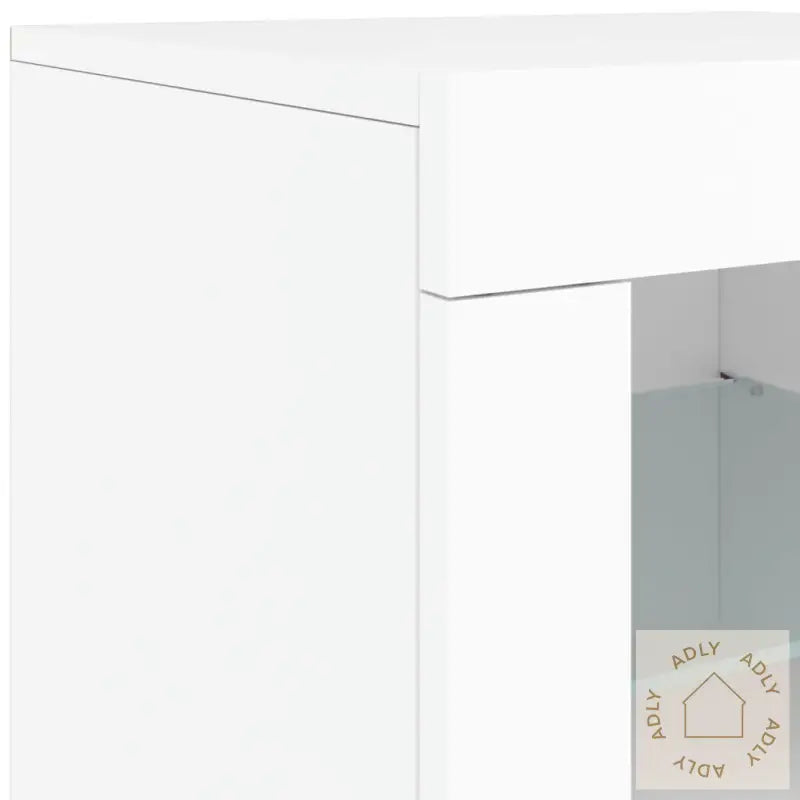Skjenk Med Led-Lys Hvit 202X37X67 Cm