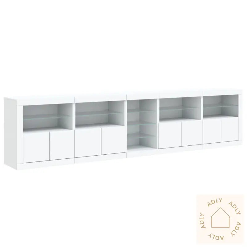 Skjenk Med Led-Lys Hvit 283X37X67 Cm
