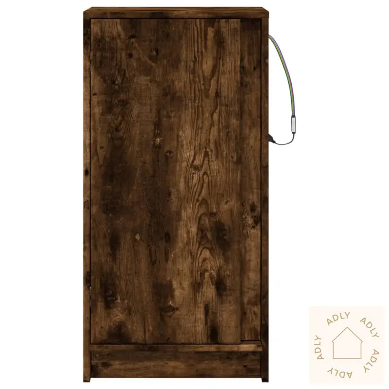 Skjenk Med Led Røkt Eik 42,5X34X85 Cm Konstruert Tre