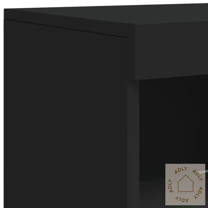 Skjenk Med Led-Lys Svart 41X37X100 Cm