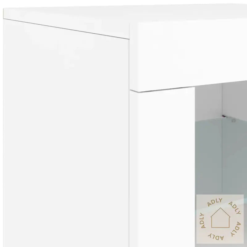 Skjenk Med Led-Lys Hvit 162X37X67 Cm