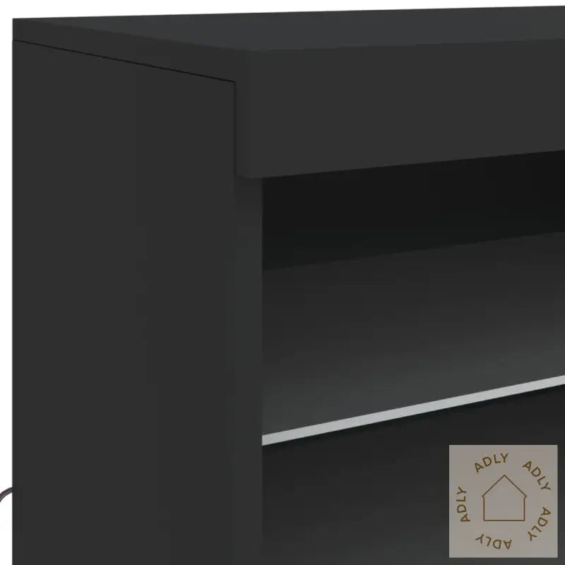 Skjenk Med Led-Lys Svart 142,5X37X67 Cm