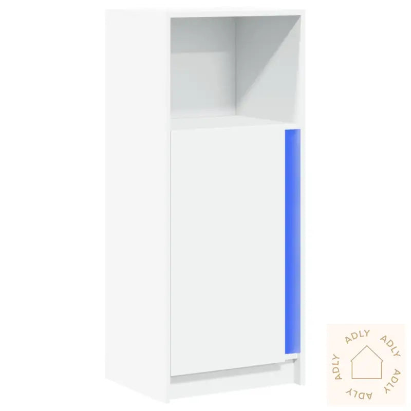 Skjenk Med Led Hvit 42,5X34X100 Cm Konstruert Tre