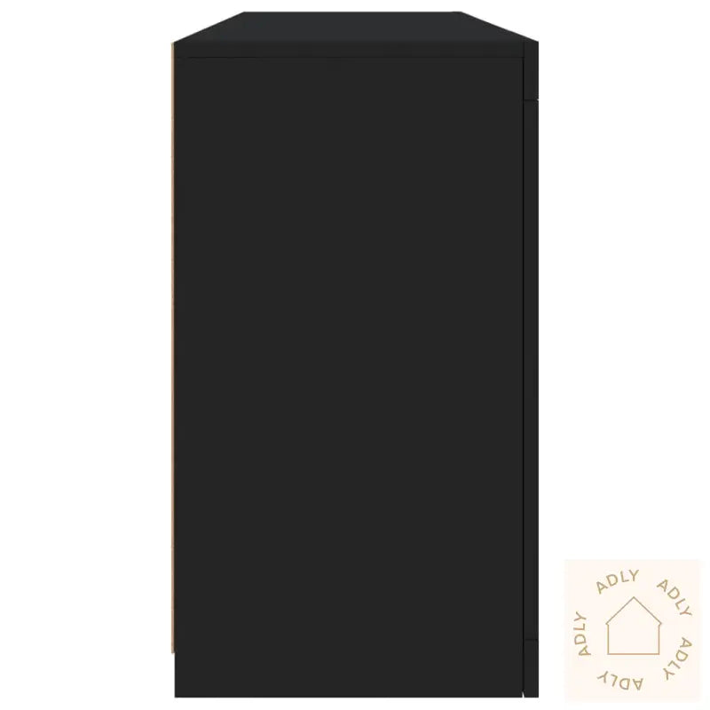 Skjenk Med Led-Lys Svart 163X37X67 Cm