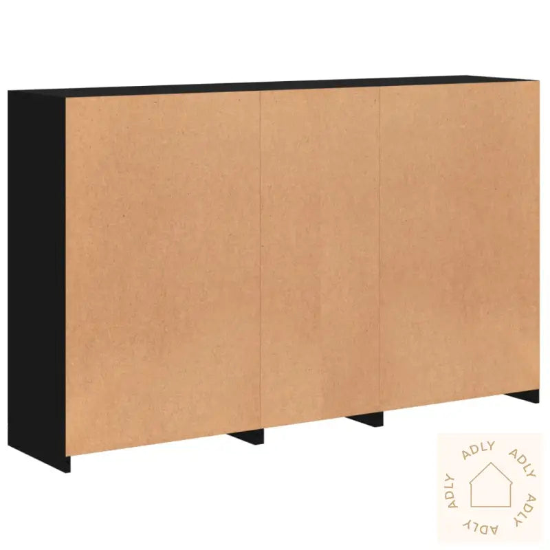 Skjenk Med Led-Lys Svart 162X37X100 Cm