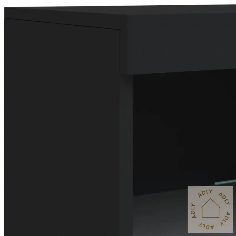 Skjenk Med Led-Lys Svart 162X37X100 Cm
