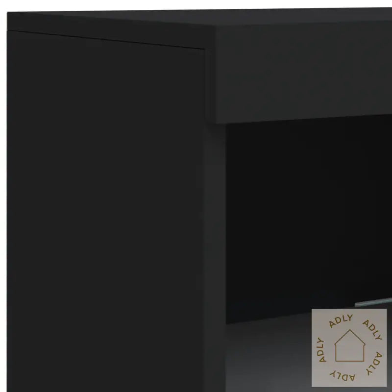 Skjenk Med Led-Lys Svart 162X37X100 Cm