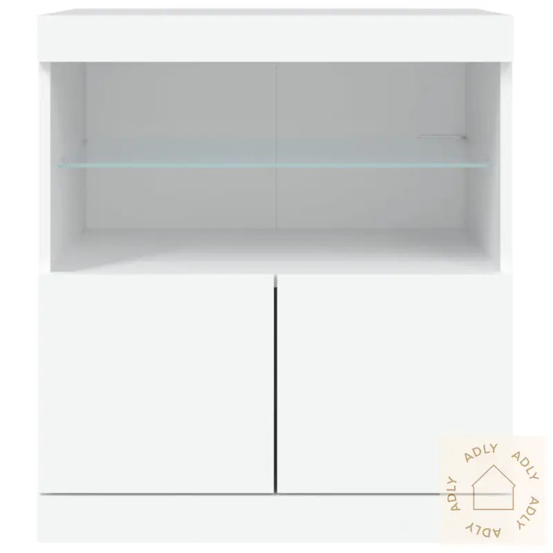 Skjenk Med Led-Lys Hvit 60X37X67 Cm