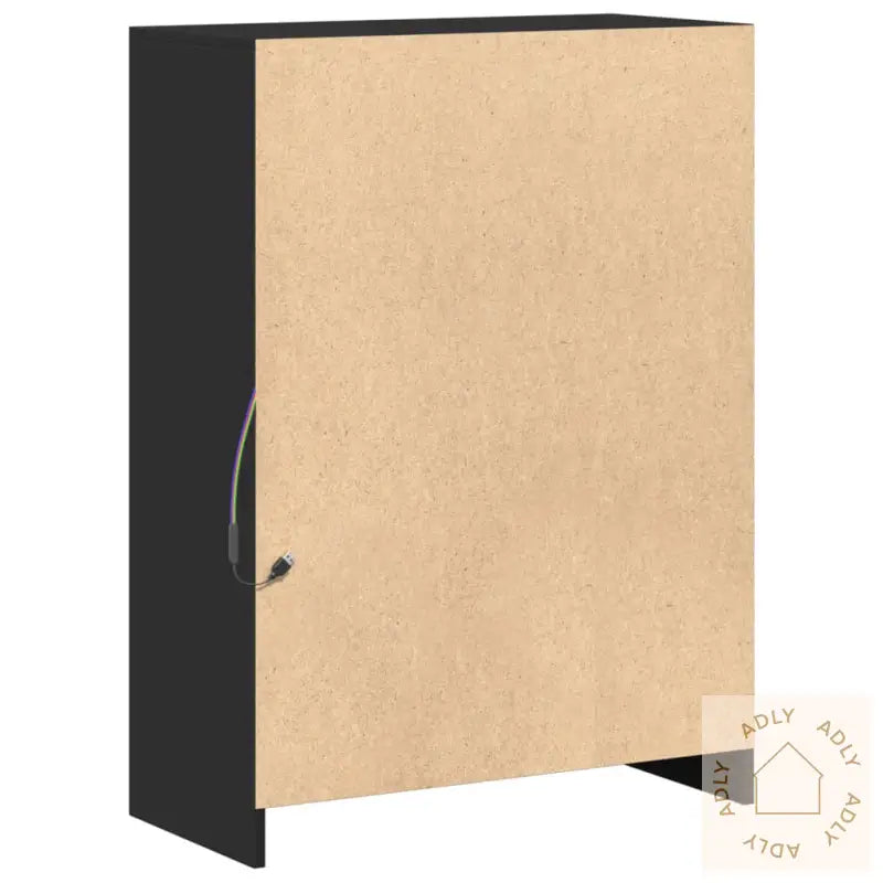Skjenk Med Led Svart 72X34X100 Cm Konstruert Tre