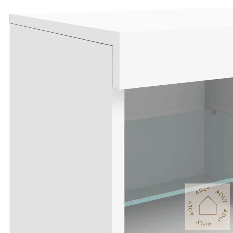 Skjenk Med Led-Lys Hvit 163X37X67 Cm