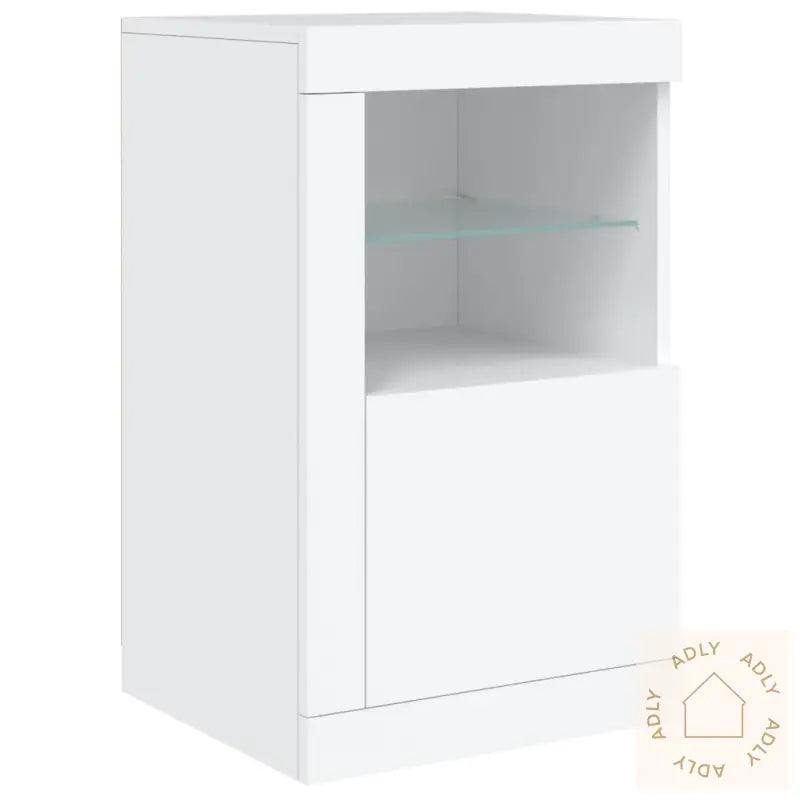 Skjenk Med Led-Lys Hvit 163X37X67 Cm