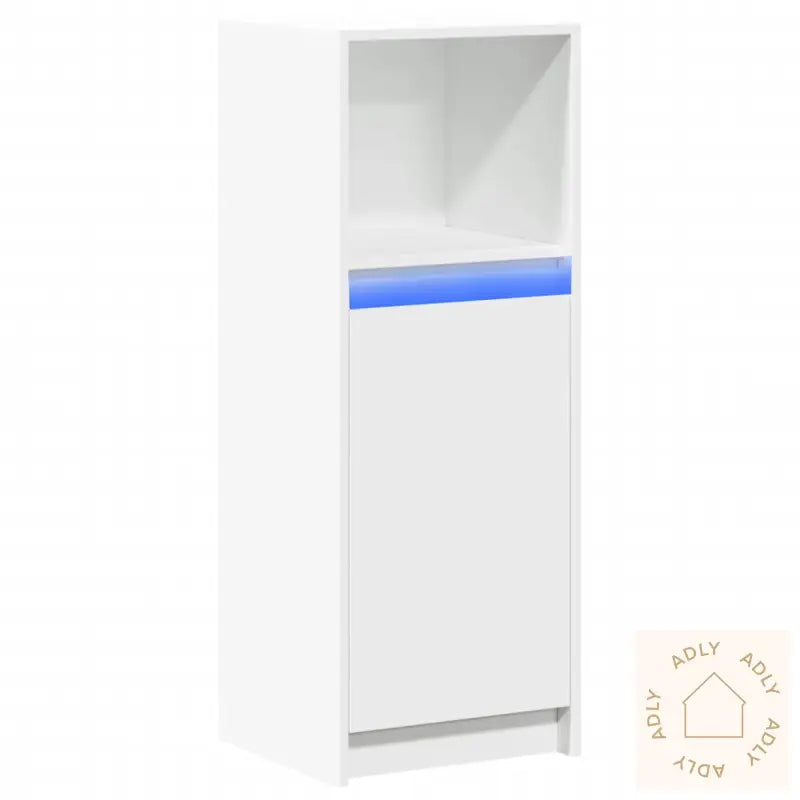 Skjenk Med Led Hvit 38X34X100 Cm Konstruert Tre