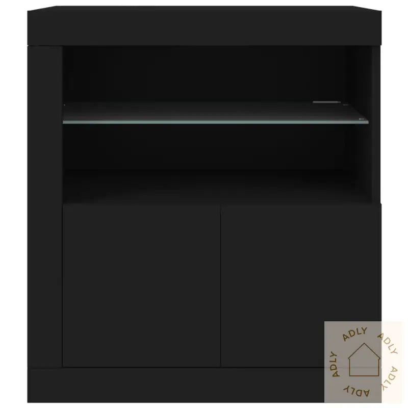 Skjenk Med Led-Lys Svart 60,5X37X67 Cm