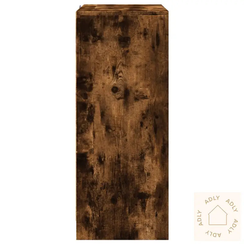 Skjenk Med Led Røkt Eik 77X34X85 Cm Konstruert Tre