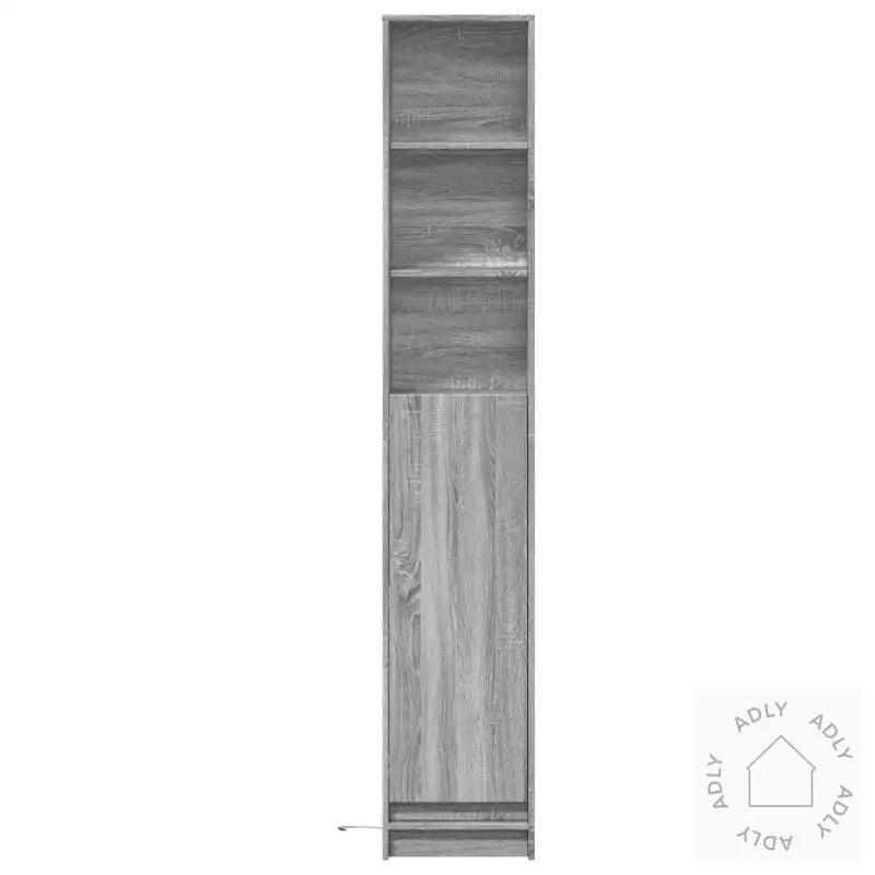 Skjenk Med Led Grå Sonoma 36X32,5X200 Cm Konstruert Tre