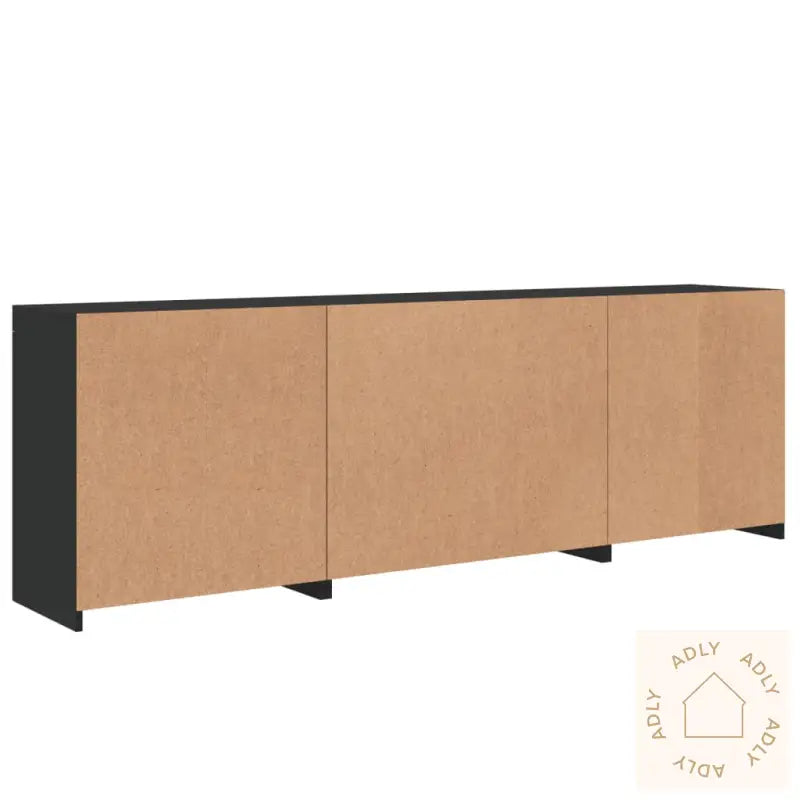 Skjenk Med Led-Lys Svart 202X37X67 Cm
