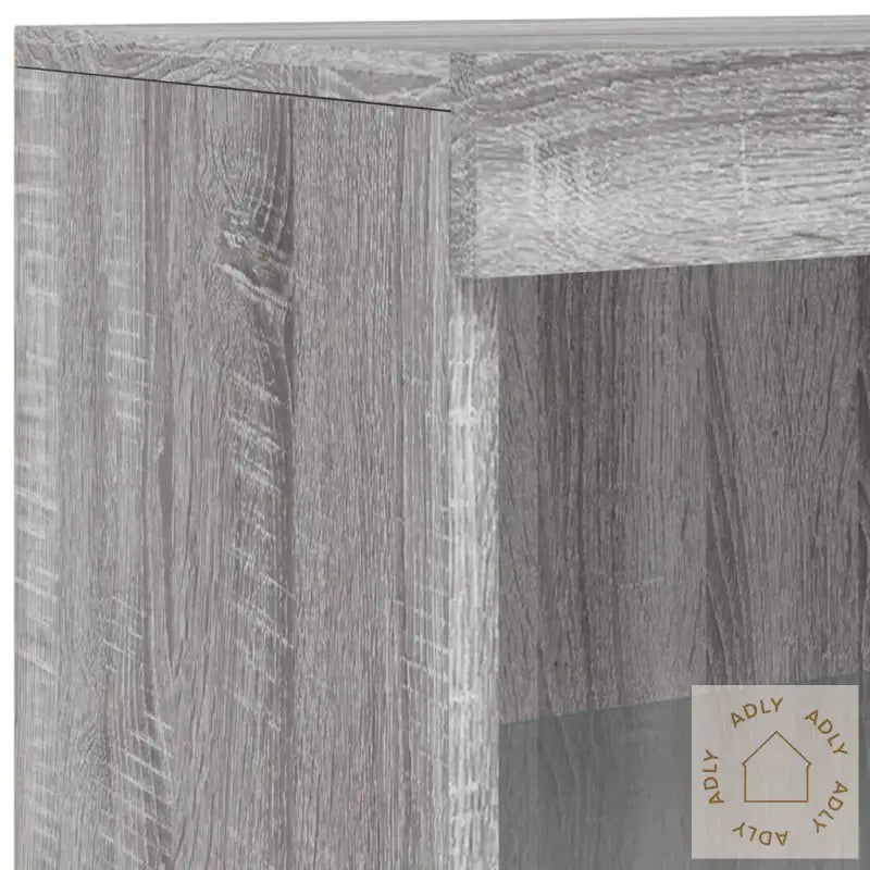 Skjenk Med Led-Lys Grå Sonoma 181,5X37X100 Cm