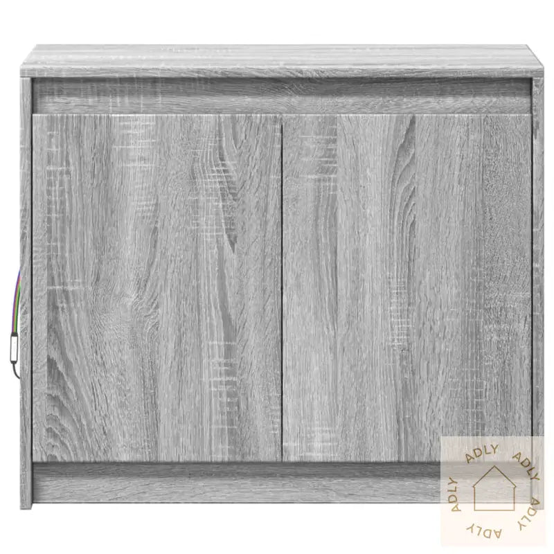 Skjenk Med Led Grå Sonoma 72X34X61 Cm Konstruert Tre