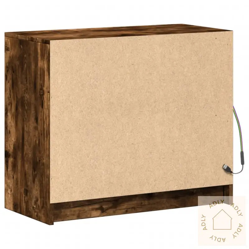 Skjenk Med Led Røkt Eik 72X34X61 Cm Konstruert Tre