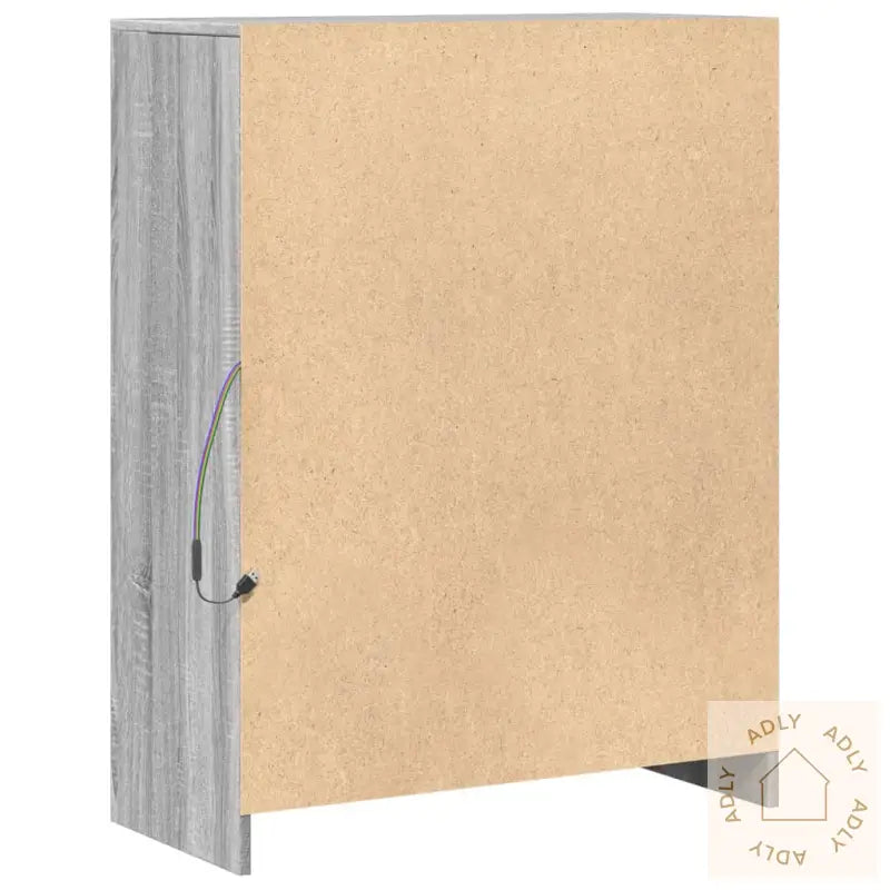 Skjenk Med Led Grå Sonoma 77X34X100 Cm Konstruert Tre