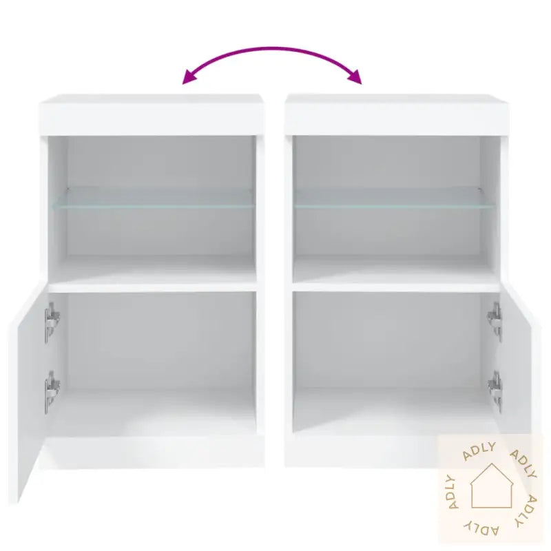 Skjenk Med Led-Lys Hvit 41X37X67 Cm