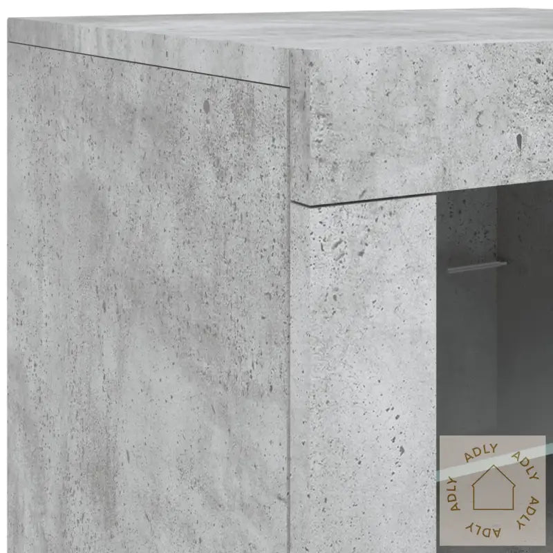 Skjenk Med Led-Lys Betonggrå 123X37X67 Cm