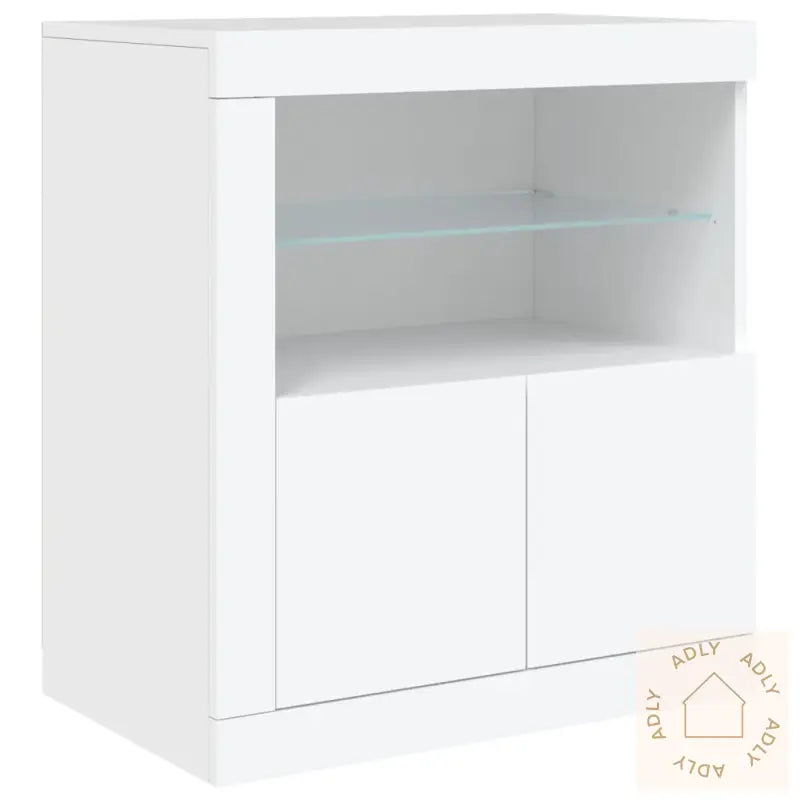 Skjenk Med Led-Lys Hvit 181,5X37X67 Cm