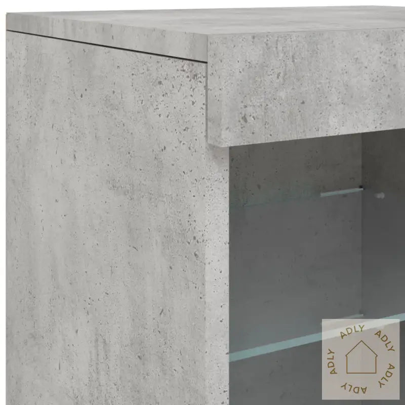 Skjenk Med Led-Lys Betonggrå 123X37X67 Cm