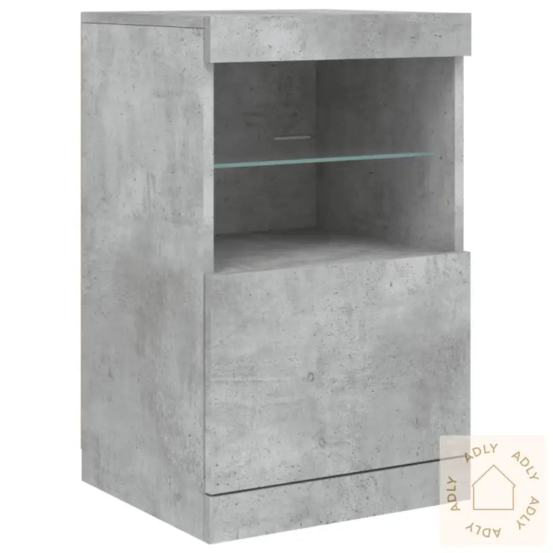 Skjenk Med Led-Lys Betonggrå 164X37X67 Cm