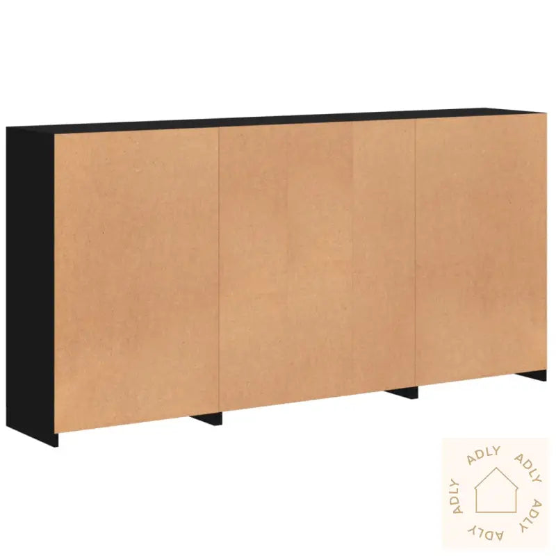 Skjenk Med Led-Lys Svart 202X37X100 Cm