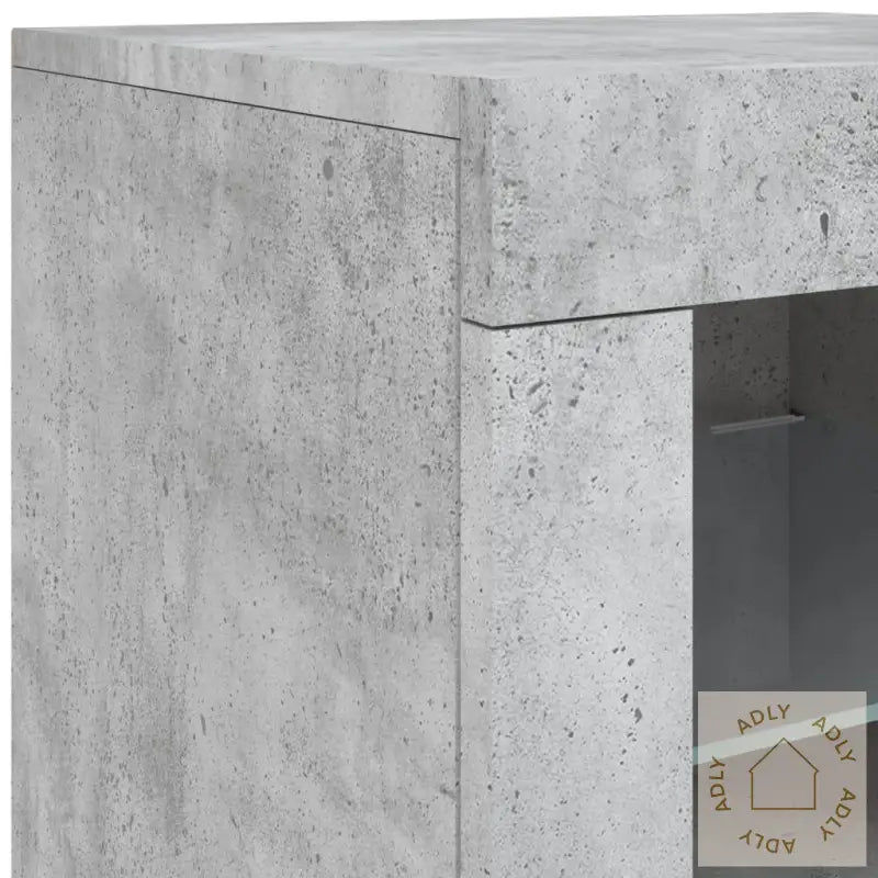 Skjenk Med Led-Lys Betonggrå 163X37X67 Cm