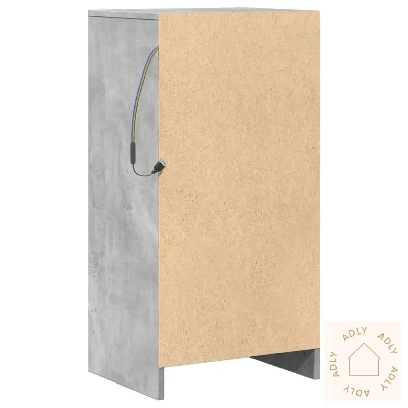 Skjenk Med Led Betonggrå 42,5X34X85 Cm Konstruert Tre