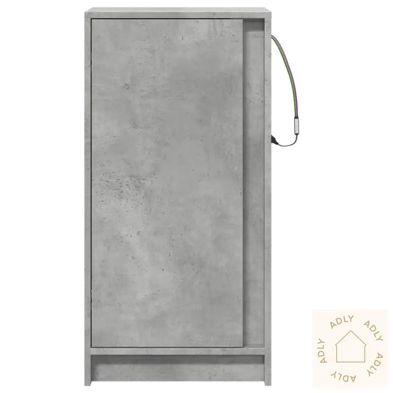 Skjenk Med Led Betonggrå 42,5X34X85 Cm Konstruert Tre