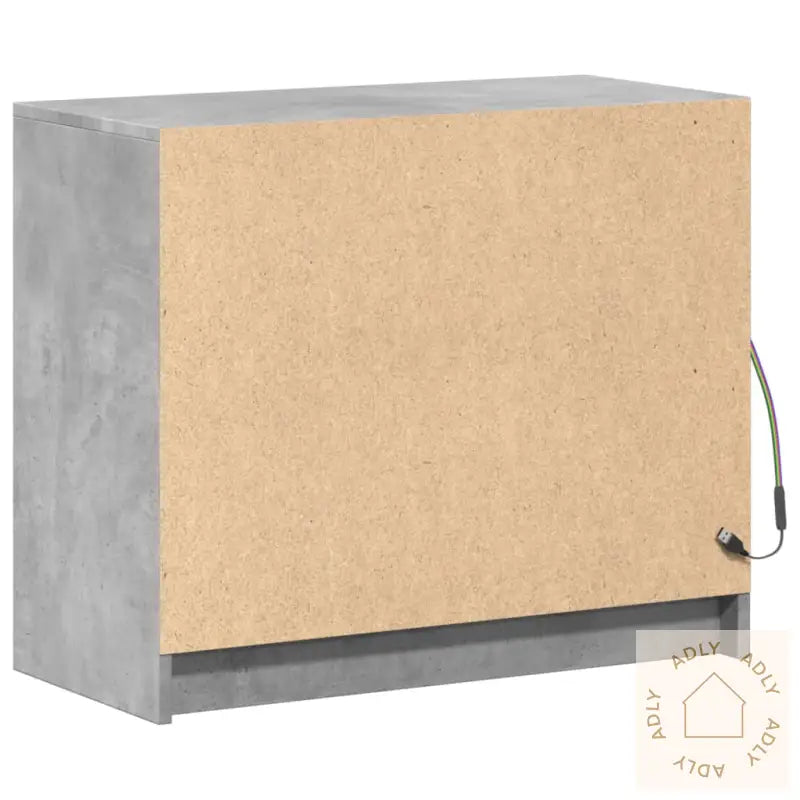 Skjenk Med Led Betonggrå 72X34X61 Cm Konstruert Tre