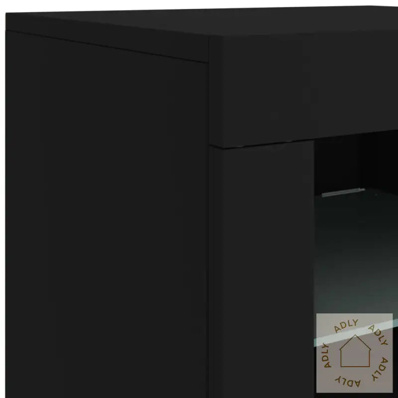 Skjenk Med Led-Lys Svart 60,5X37X67 Cm